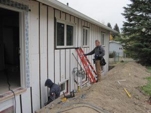 Exterior foam retrofit