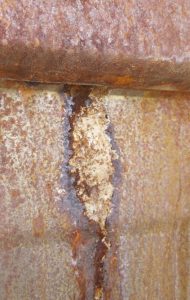 Nearly rusted through after 4 years.
